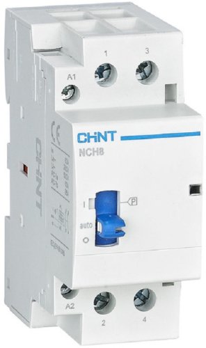 Контактор модульный CHINT NCH8-63M/20 2п 2НО 63А 230В с ручкой управления АС картинка